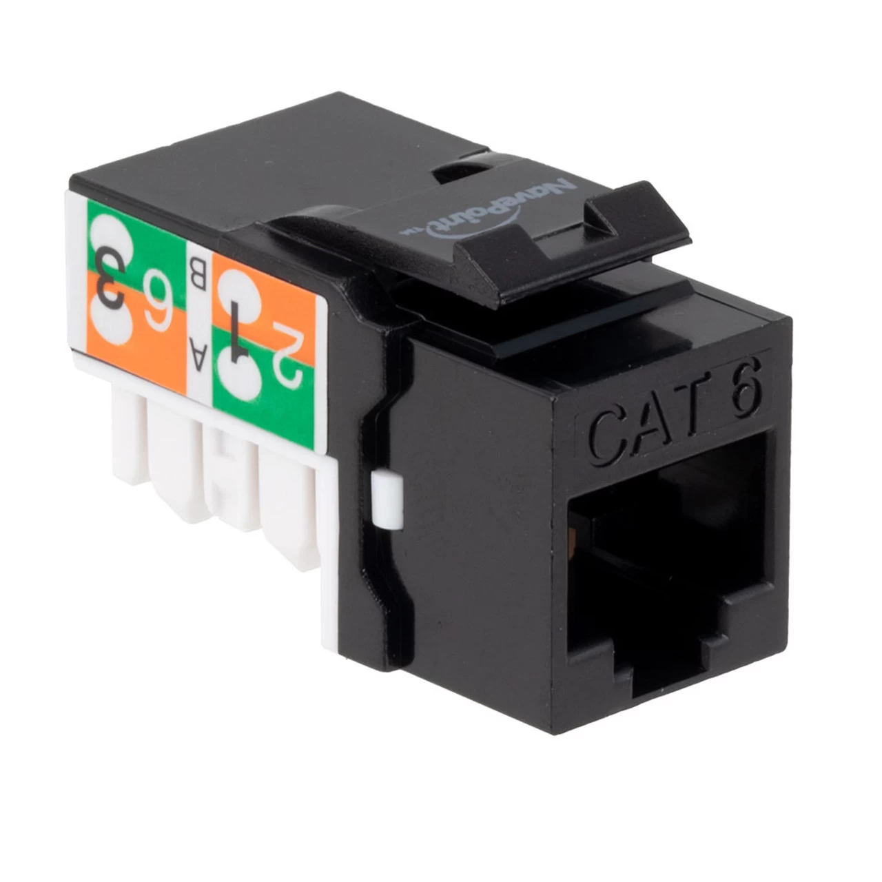 CAT6 Keystone Jack, Snap-In, 90-Degree Termination, Thermoplastic , Black, 50-Pack, CE Compliant 4 CAT6 Keystone Jack, Snap-In, 90-Degree Termination, Thermoplastic , Black, 50-Pack, CE Compliant - Image 2
