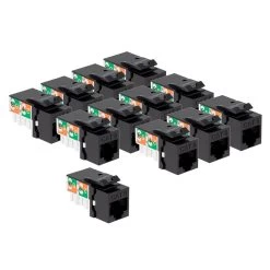 CAT6 Keystone Jack, Snap-In, 90-Degree Termination, Thermoplastic , Black, 50-Pack, CE Compliant 9 CAT6 Keystone Jack, Snap-In, 90-Degree Termination, Thermoplastic , Black, 50-Pack, CE Compliant -Server Cabinet Accessories 00406364 4 05481.1655911759