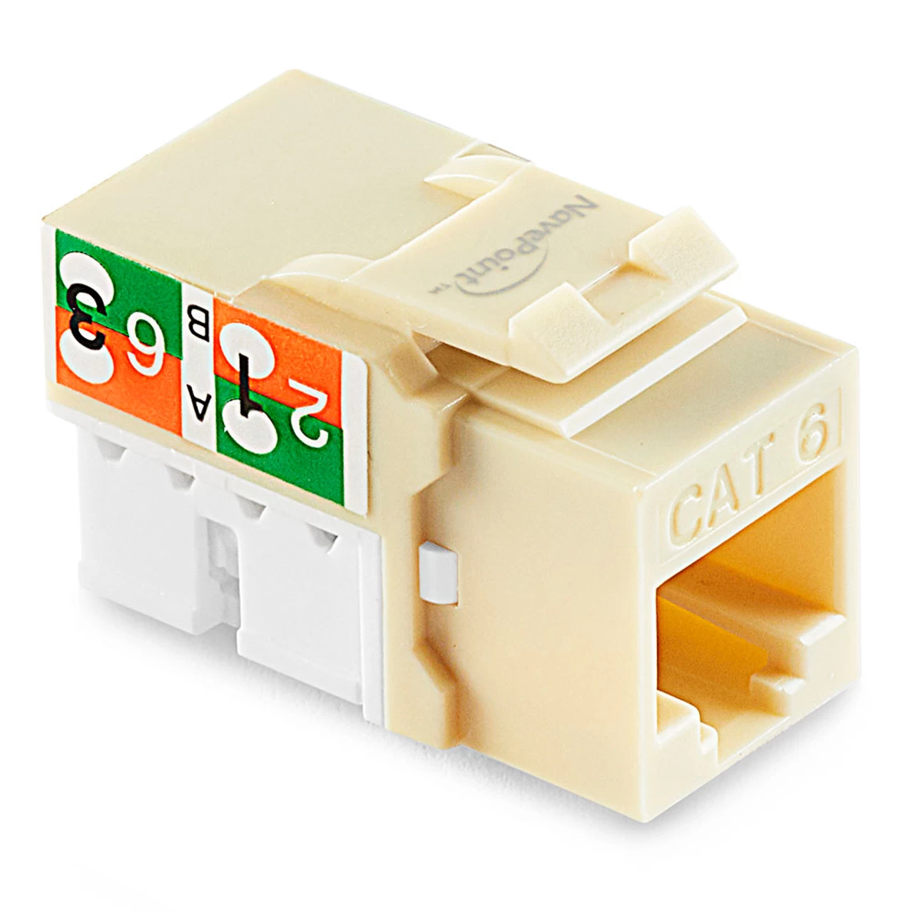 NavePoint 90 Degree Cat6 Keystone Jack Ivory 50-Pack 4 NavePoint 90 Degree Cat6 Keystone Jack Ivory 50-Pack - Image 2