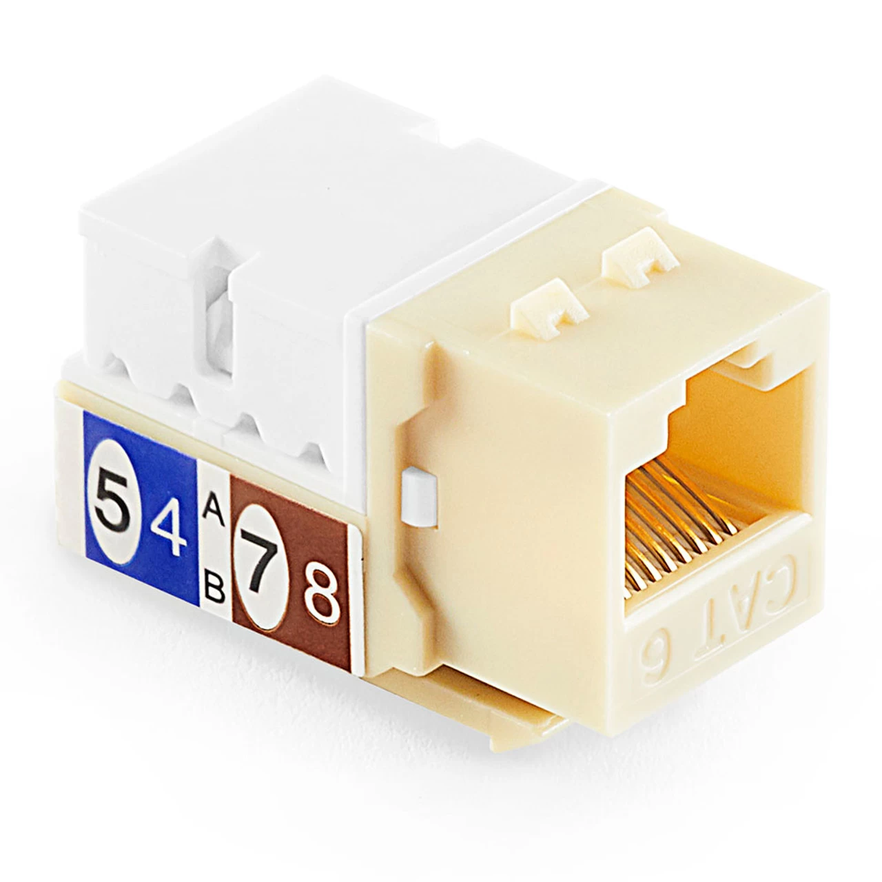NavePoint 90 Degree Cat6 Keystone Jack Ivory 50-Pack 3 NavePoint 90 Degree Cat6 Keystone Jack Ivory 50-Pack