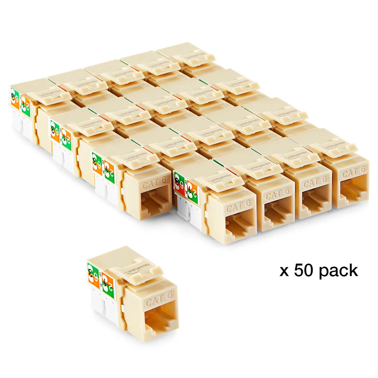 NavePoint 90 Degree Cat6 Keystone Jack Ivory 50-Pack 7 NavePoint 90 Degree Cat6 Keystone Jack Ivory 50-Pack - Image 5