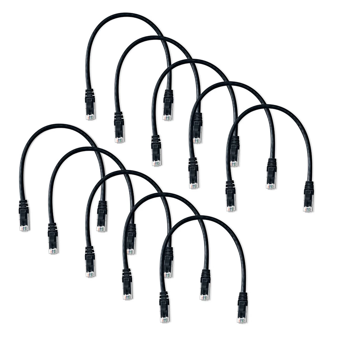 NavePoint Cat5e UTP Ethernet Network Patch Cable UL Listed - 1 Ft. Black 10-Pack 5 NavePoint Cat5e UTP Ethernet Network Patch Cable UL Listed - 1 Ft. Black 10-Pack - Image 3