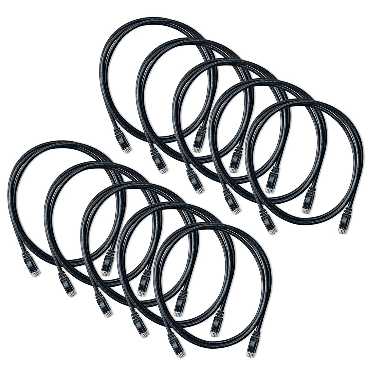 NavePoint Cat6 UTP Ethernet Network Patch Cable UL Listed - 5 Ft. Black 10-Pack 5 NavePoint Cat6 UTP Ethernet Network Patch Cable UL Listed - 5 Ft. Black 10-Pack - Image 3