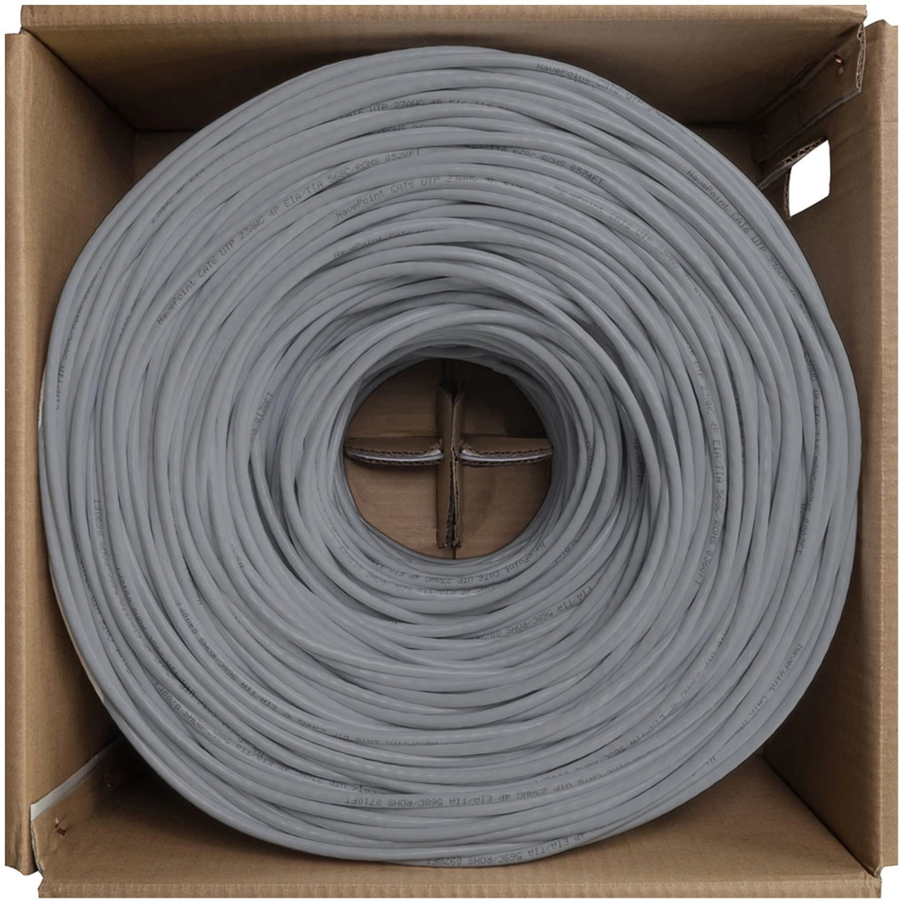 NavePoint CAT5e Bulk Network Cable Ethernet UTP CMR - 1000 Ft Grey 5 NavePoint CAT5e Bulk Network Cable Ethernet UTP CMR - 1000 Ft Grey - Image 3