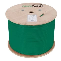 NavePoint CAT6A Bulk Network Cable Ethernet UTP CMR - 1000 Ft Green