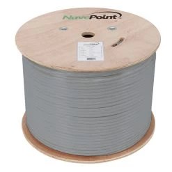 NavePoint CAT6A Bulk Network Cable Ethernet UTP CMR - 1000 Ft Grey