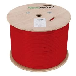 NavePoint CAT6A Bulk Network Cable Ethernet UTP CMR - 1000 Ft Red
