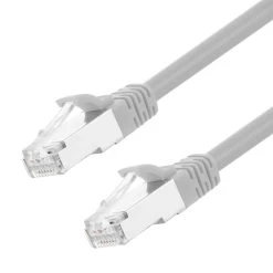 Ethernet Patch Cable CAT6A, S/FTP, 26AWG, 10 Ft, 5 Pack, Gray