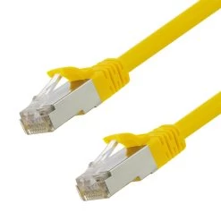 Ethernet Patch Cable CAT6A, S/FTP, 26AWG, 7 Ft, 5 Pack, Yellow