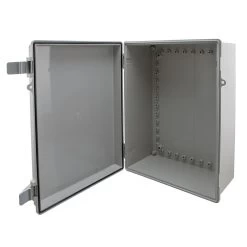 14x10x06 ABS Plastic Weatherproof Indoor/Outdoor IP66 NEMA 4 Enclosure, Kit Bundled W/ABS Blank Mounting Plate, Gray