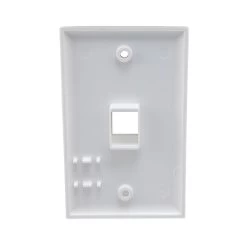Snap-In Keystone Jack Flush Mount Wall Plate, ABS, 1-Port, White, 10-Pack -Server Cabinet Accessories 00406811 3 62835.1678150168