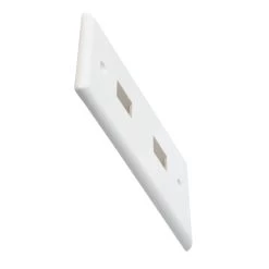Snap-In Keystone Jack Flush Mount Wall Plate, ABS, 2-Port, White, 10-Pack -Server Cabinet Accessories 00406815 4 60556.1678205424