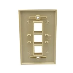 Snap-In Keystone Jack Flush Mount Wall Plate, ABS, 3-Port, Ivory, 10-Pack 8 Snap-In Keystone Jack Flush Mount Wall Plate, ABS, 3-Port, Ivory, 10-Pack -Server Cabinet Accessories 00406821 3 57548.1678150178