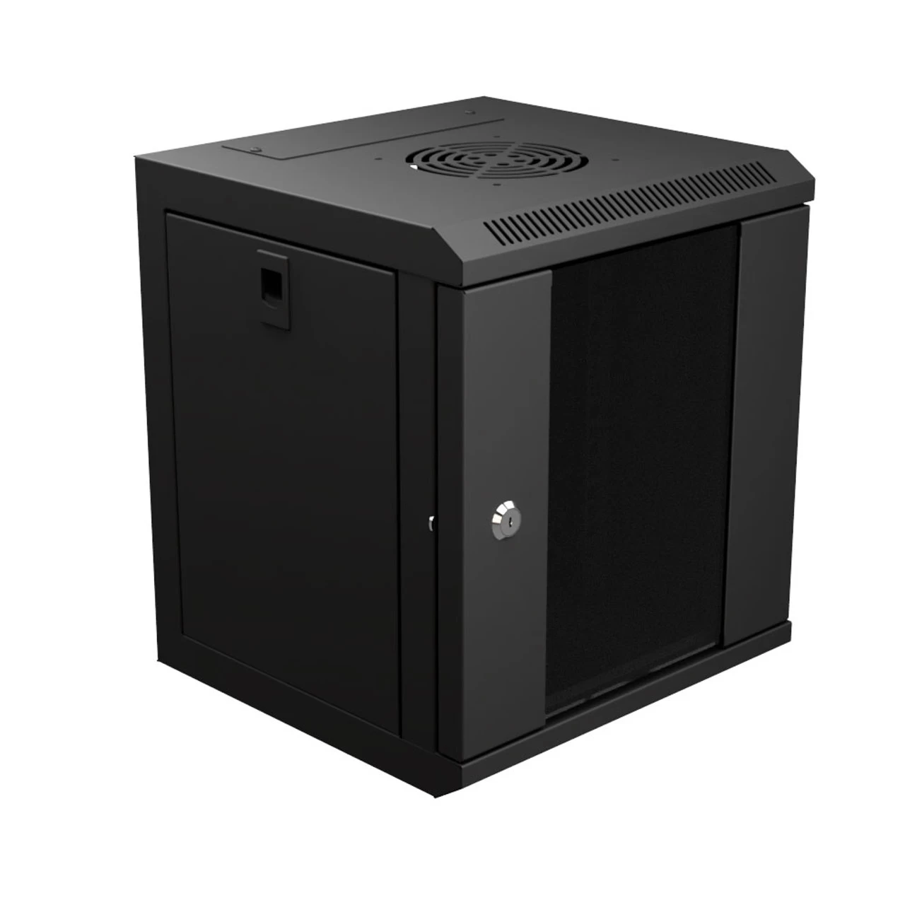 11.8 In Wall Mount Network Cabinet, 6U, Tempered Glass, Reversible, Black 4 11.8 In Wall Mount Network Cabinet, 6U, Tempered Glass, Reversible, Black - Image 2