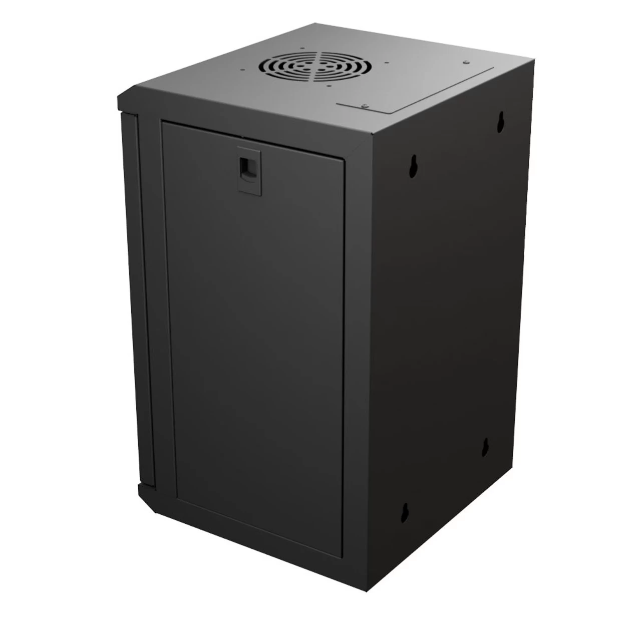 11.8 In Wall Mount Network Cabinet, 9U, Tempered Glass, Reversible, Black 6 11.8 In Wall Mount Network Cabinet, 9U, Tempered Glass, Reversible, Black - Image 4