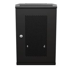15.75 In Wall Mount Network Cabinet, 9U, Perforated, Black