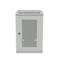 15.75 In Wall Mount Network Cabinet, 9U, Perforated, Gray