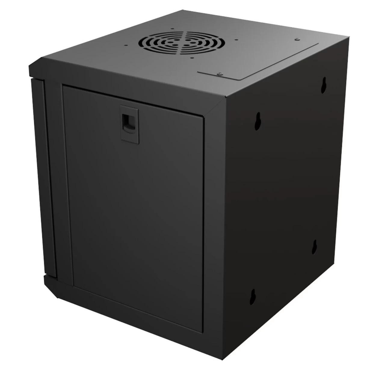 6U 10 Inch Network Server Cabinet, 11.8 Inch Deep, Perforated Door, Black, Wall Mountable, 2 X Shelves, 1 X Blank Panel 6 6U 10 Inch Network Server Cabinet, 11.8 Inch Deep, Perforated Door, Black, Wall Mountable, 2 X Shelves, 1 X Blank Panel - Image 4
