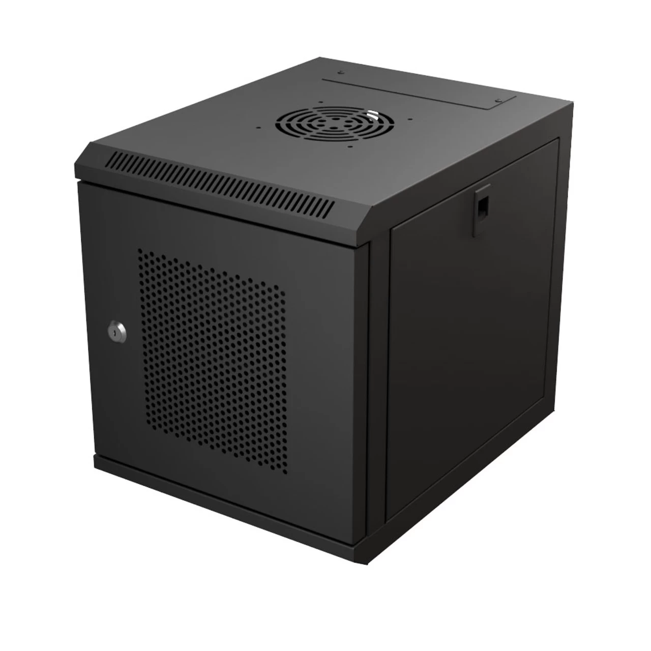 6U 10 Inch Network Server Cabinet, 15.75 Inch Deep, Perforated Door, Black, Wall Mountable, 2 X Shelves, 1 X Blank Panel 4 6U 10 Inch Network Server Cabinet, 15.75 Inch Deep, Perforated Door, Black, Wall Mountable, 2 X Shelves, 1 X Blank Panel - Image 2