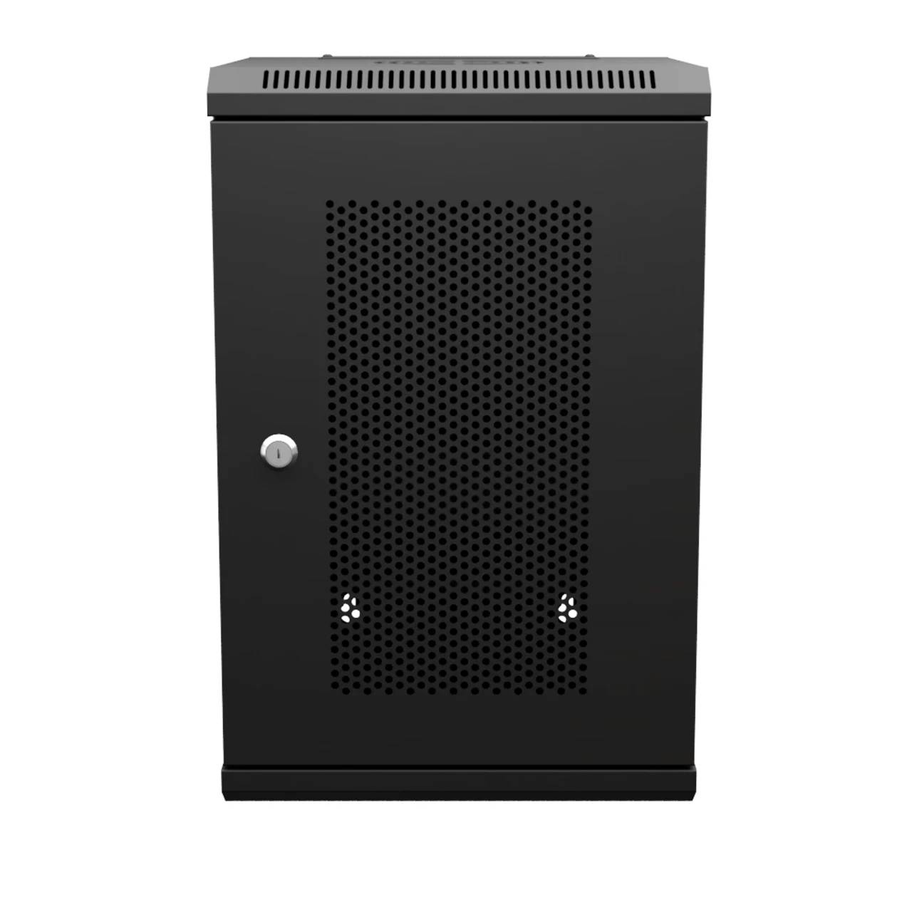 9U 10 Inch Network Server Cabinet, 11.8 Inch Deep, Perforated Door, Black, Wall Mountable, 2 X Shelves, 1 X Blank Panel 3 9U 10 Inch Network Server Cabinet, 11.8 Inch Deep, Perforated Door, Black, Wall Mountable, 2 X Shelves, 1 X Blank Panel