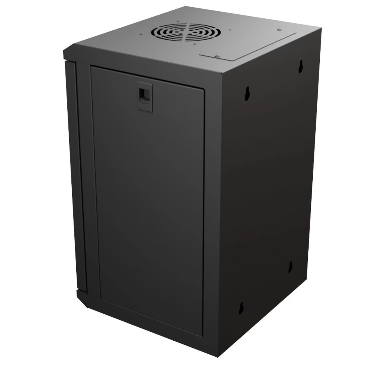 9U 10 Inch Network Server Cabinet, 11.8 Inch Deep, Perforated Door, Black, Wall Mountable, 2 X Shelves, 1 X Blank Panel 6 9U 10 Inch Network Server Cabinet, 11.8 Inch Deep, Perforated Door, Black, Wall Mountable, 2 X Shelves, 1 X Blank Panel - Image 4
