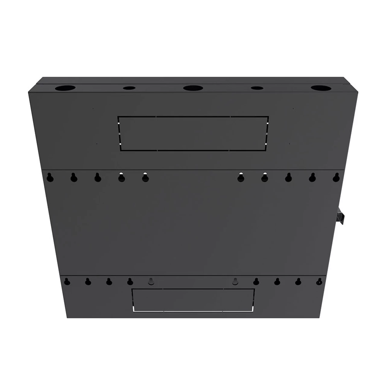 2U Vertical Wall Mount Enclosure, 12.7 Inch (325mm) To 15.7 Inch (400mm) Depth, Cold-rolled Steel, Black 4 2U Vertical Wall Mount Enclosure, 12.7 Inch (325mm) To 15.7 Inch (400mm) Depth, Cold-rolled Steel, Black - Image 2