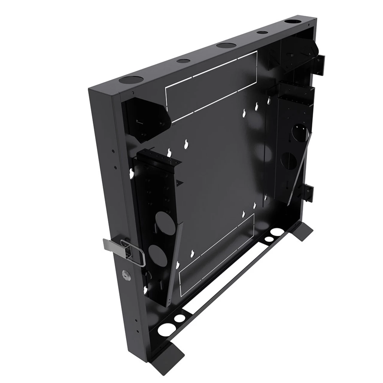 2U Vertical Wall Mount Enclosure, 12.7 Inch (325mm) To 15.7 Inch (400mm) Depth, Cold-rolled Steel, Black 5 2U Vertical Wall Mount Enclosure, 12.7 Inch (325mm) To 15.7 Inch (400mm) Depth, Cold-rolled Steel, Black - Image 3