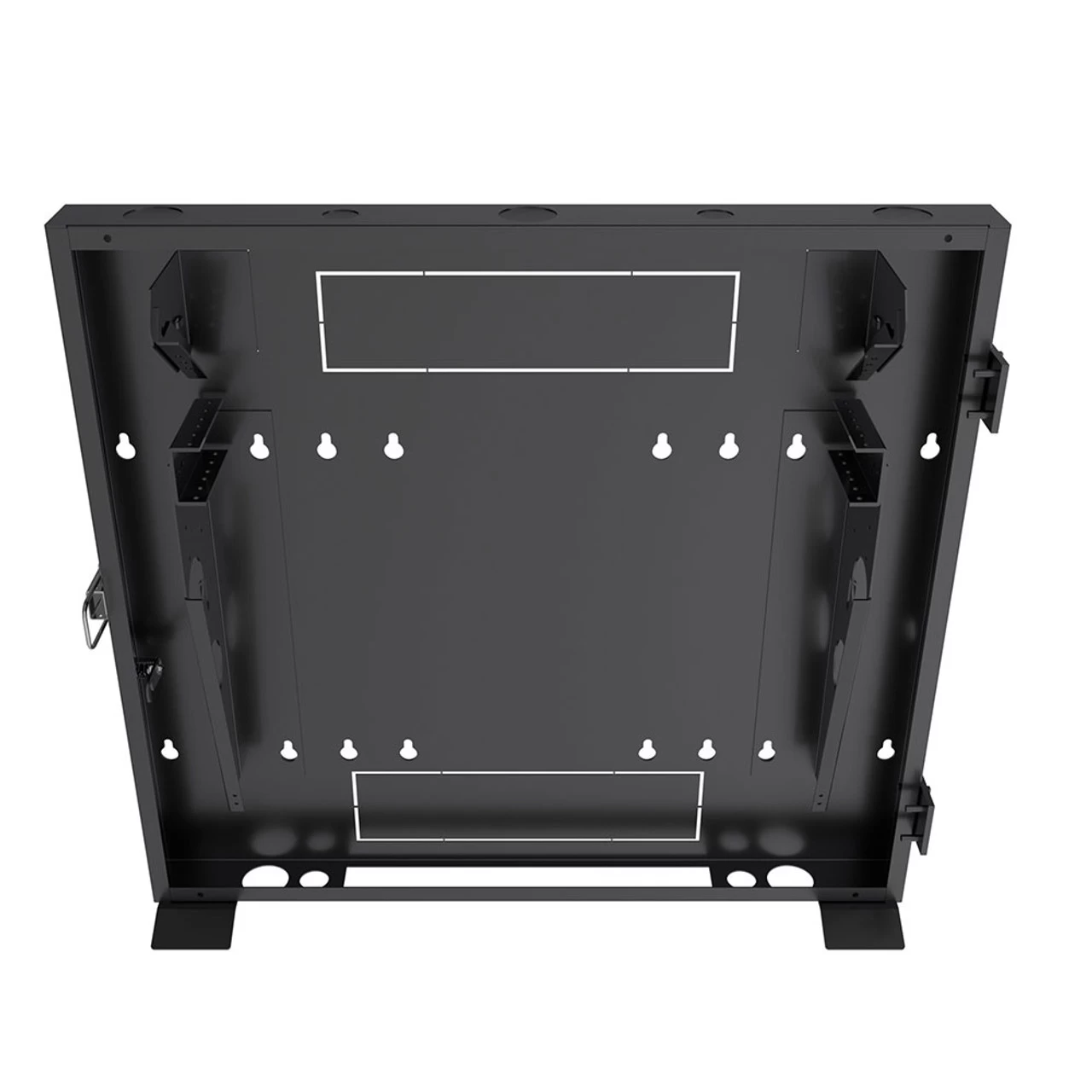 2U Vertical Wall Mount Enclosure, 12.7 Inch (325mm) To 15.7 Inch (400mm) Depth, Cold-rolled Steel, Black 6 2U Vertical Wall Mount Enclosure, 12.7 Inch (325mm) To 15.7 Inch (400mm) Depth, Cold-rolled Steel, Black - Image 4