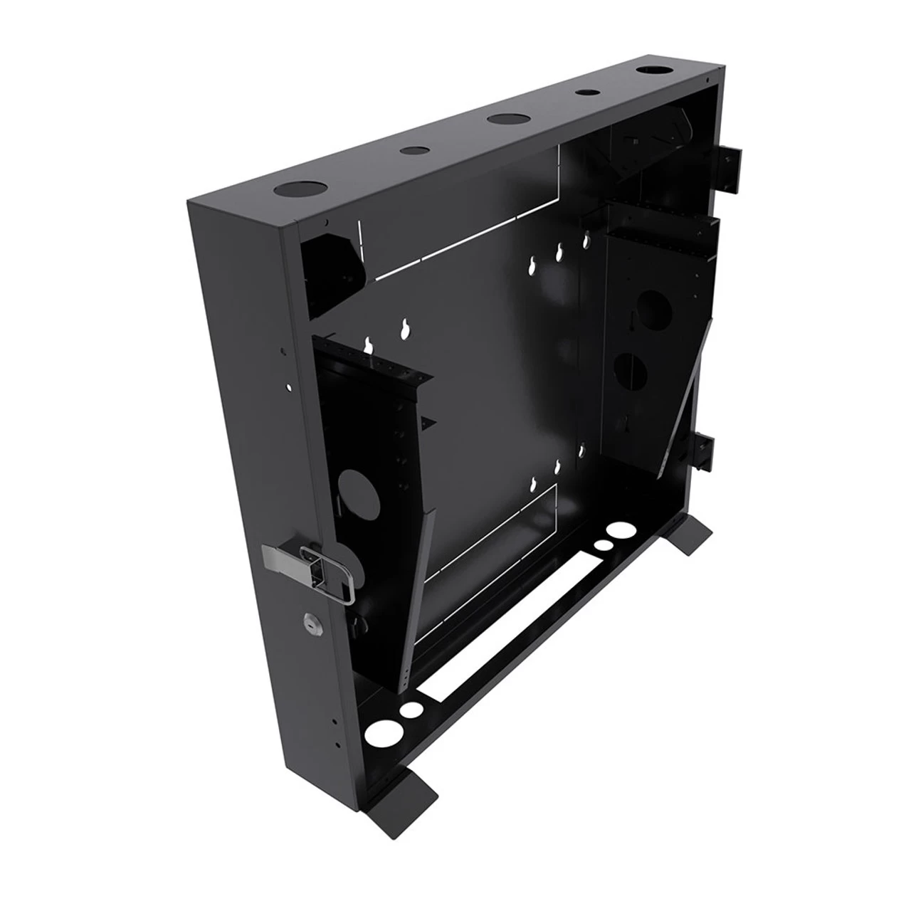 3U Vertical Wall Mount Enclosure, 12.7 Inch (325mm) To 15.7 Inch (400mm) Depth, Cold-rolled Steel, Black 5 3U Vertical Wall Mount Enclosure, 12.7 Inch (325mm) To 15.7 Inch (400mm) Depth, Cold-rolled Steel, Black - Image 3