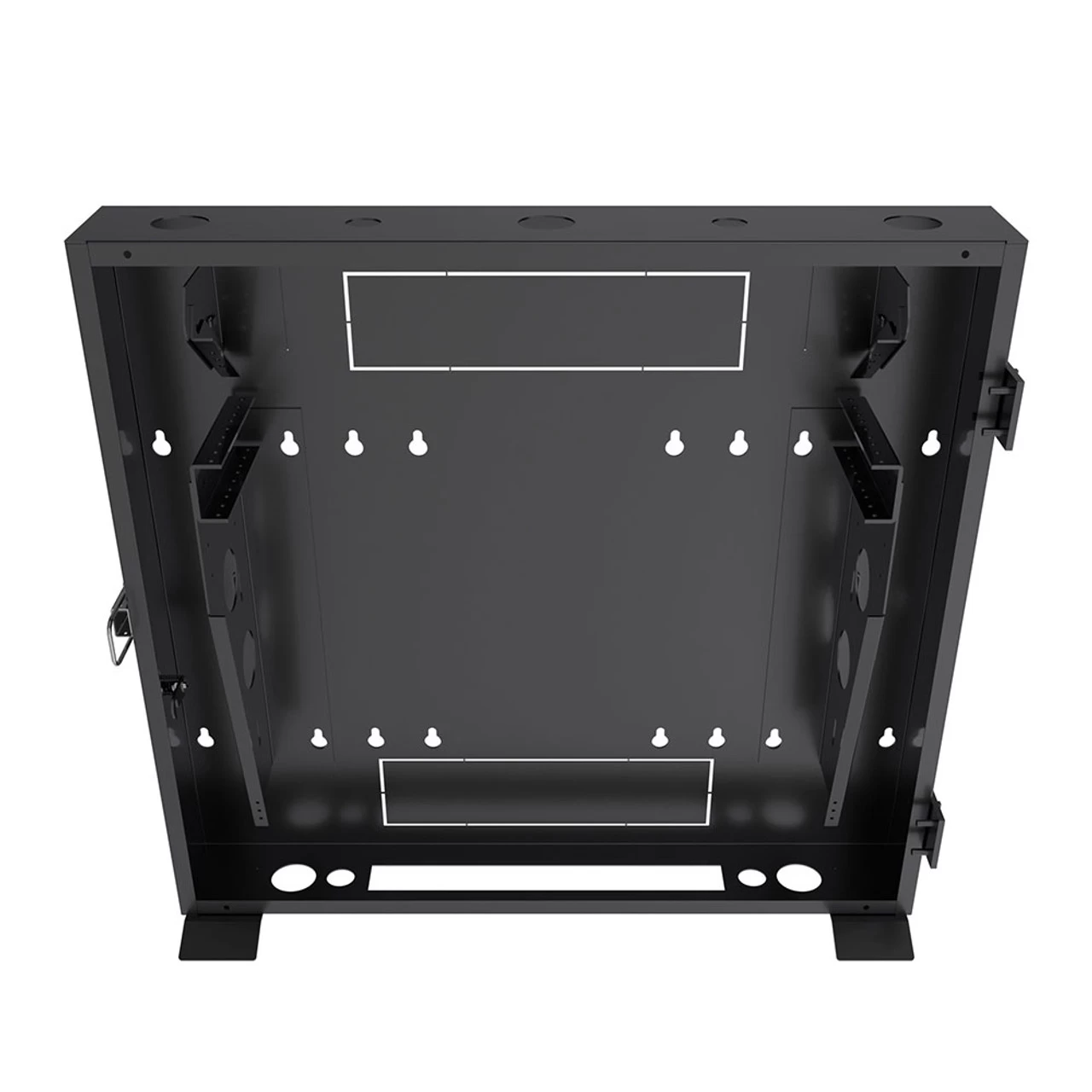 3U Vertical Wall Mount Enclosure, 12.7 Inch (325mm) To 15.7 Inch (400mm) Depth, Cold-rolled Steel, Black 6 3U Vertical Wall Mount Enclosure, 12.7 Inch (325mm) To 15.7 Inch (400mm) Depth, Cold-rolled Steel, Black - Image 4