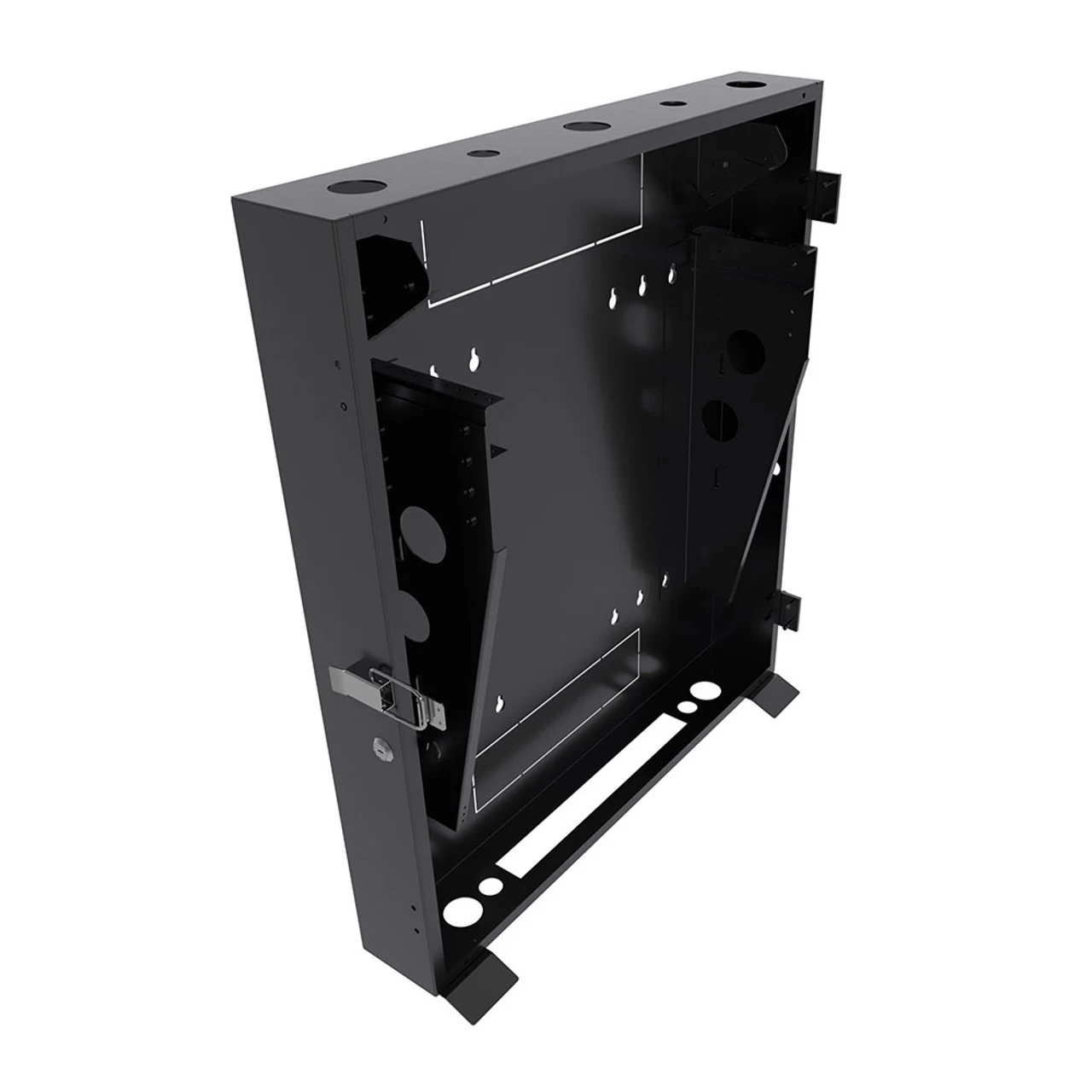 3U Vertical Wall Mount Enclosure, 16.7 Inch (425mm) To 19.6 Inch (500mm) Depth, Cold-rolled Steel, Black 5 3U Vertical Wall Mount Enclosure, 16.7 Inch (425mm) To 19.6 Inch (500mm) Depth, Cold-rolled Steel, Black - Image 3