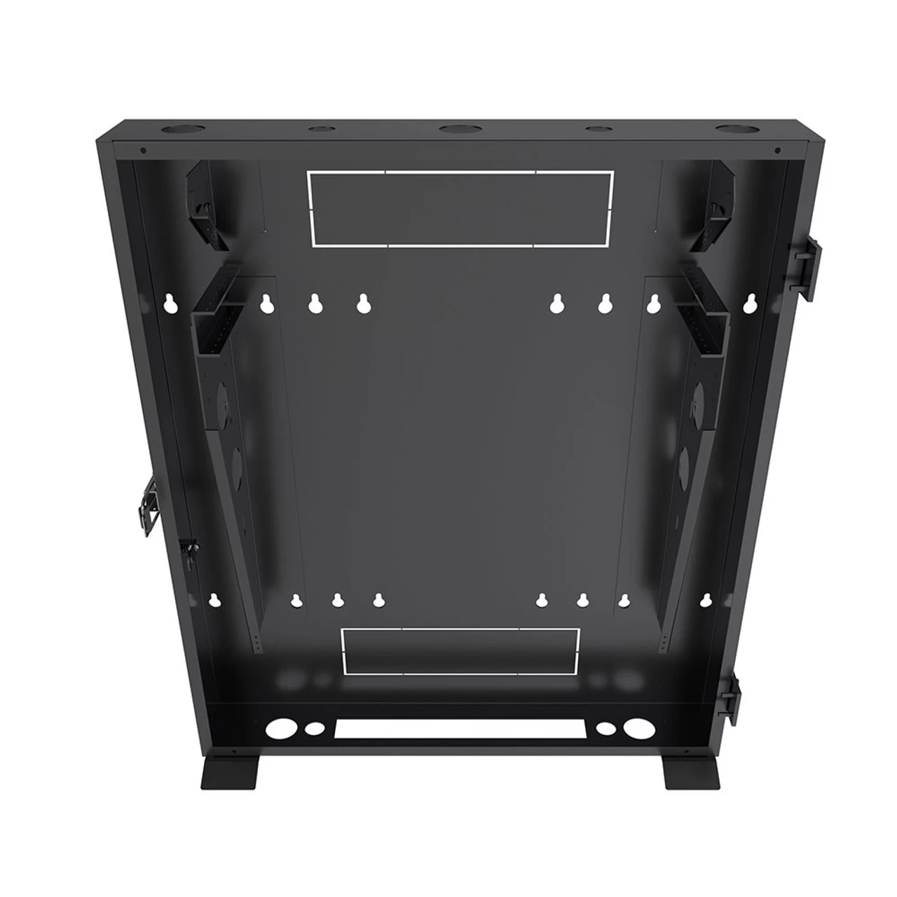 3U Vertical Wall Mount Enclosure, 16.7 Inch (425mm) To 19.6 Inch (500mm) Depth, Cold-rolled Steel, Black 6 3U Vertical Wall Mount Enclosure, 16.7 Inch (425mm) To 19.6 Inch (500mm) Depth, Cold-rolled Steel, Black - Image 4