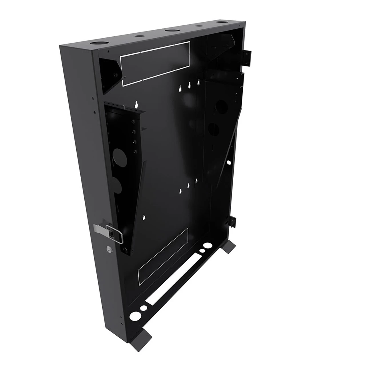 3U Vertical Wall Mount Enclosure, 24.6 Inch (625mm) To 27.5 Inch (700mm) Depth, Cold-rolled Steel, Black 5 3U Vertical Wall Mount Enclosure, 24.6 Inch (625mm) To 27.5 Inch (700mm) Depth, Cold-rolled Steel, Black - Image 3
