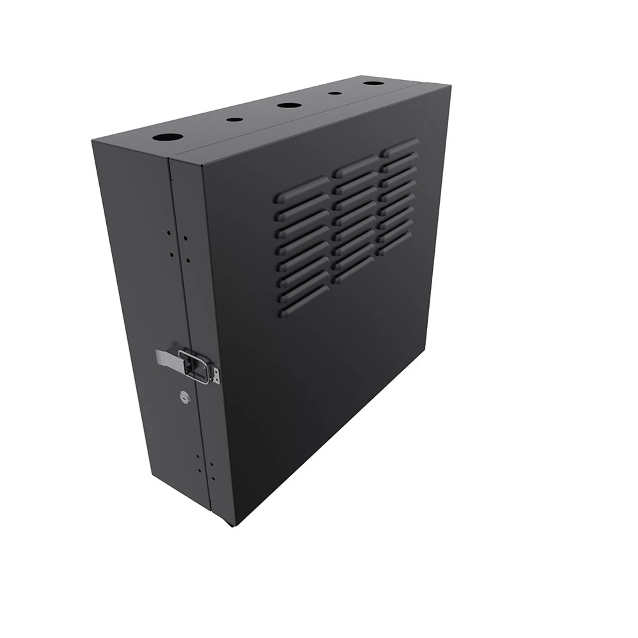 4U Vertical Wall Mount Enclosure, 12.7 Inch (325mm) To 15.7 Inch (400mm) Depth, Cold-rolled Steel, Black 3 4U Vertical Wall Mount Enclosure, 12.7 Inch (325mm) To 15.7 Inch (400mm) Depth, Cold-rolled Steel, Black