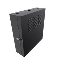 4U Vertical Wall Mount Enclosure, 16.7 Inch (425mm) To 19.6 Inch (500mm) Depth, Cold-rolled Steel, Black
