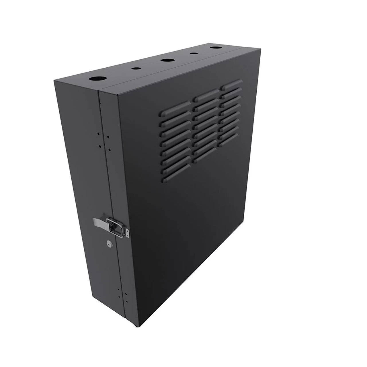 4U Vertical Wall Mount Enclosure, 16.7 Inch (425mm) To 19.6 Inch (500mm) Depth, Cold-rolled Steel, Black 3 4U Vertical Wall Mount Enclosure, 16.7 Inch (425mm) To 19.6 Inch (500mm) Depth, Cold-rolled Steel, Black
