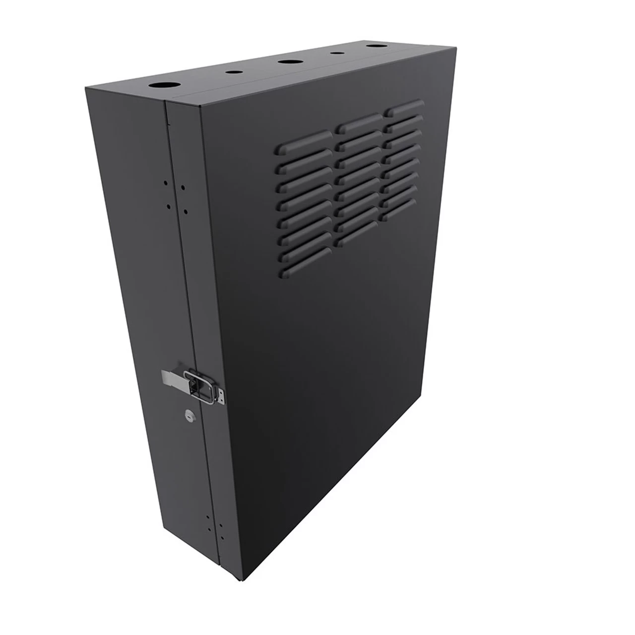 4U Vertical Wall Mount Enclosure, 20.6 Inch (525mm) To 23.6 Inch (600mm) Depth, Cold-rolled Steel, Black 3 4U Vertical Wall Mount Enclosure, 20.6 Inch (525mm) To 23.6 Inch (600mm) Depth, Cold-rolled Steel, Black