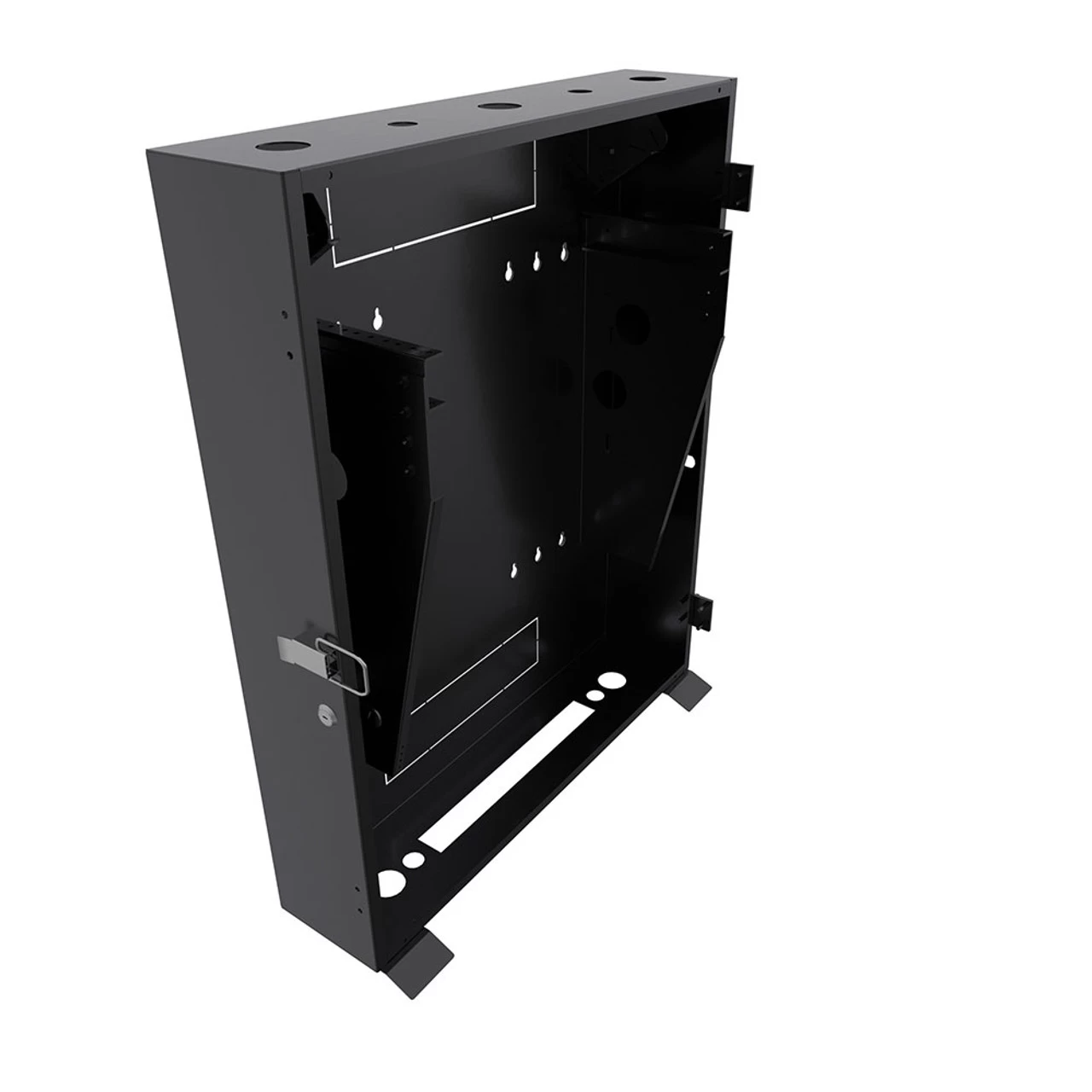 4U Vertical Wall Mount Enclosure, 20.6 Inch (525mm) To 23.6 Inch (600mm) Depth, Cold-rolled Steel, Black 5 4U Vertical Wall Mount Enclosure, 20.6 Inch (525mm) To 23.6 Inch (600mm) Depth, Cold-rolled Steel, Black - Image 3