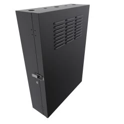 4U Vertical Wall Mount Enclosure, 24.6 Inch (625mm) To 27.5 Inch (700mm) Depth, Cold-rolled Steel, Black