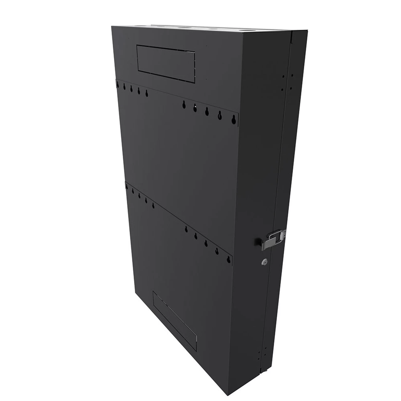 4U Vertical Wall Mount Enclosure, 32.4 Inch (825mm) To 35.4 Inch (900mm) Inch Depth, Cold-rolled Steel, Black 3 4U Vertical Wall Mount Enclosure, 32.4 Inch (825mm) To 35.4 Inch (900mm) Inch Depth, Cold-rolled Steel, Black