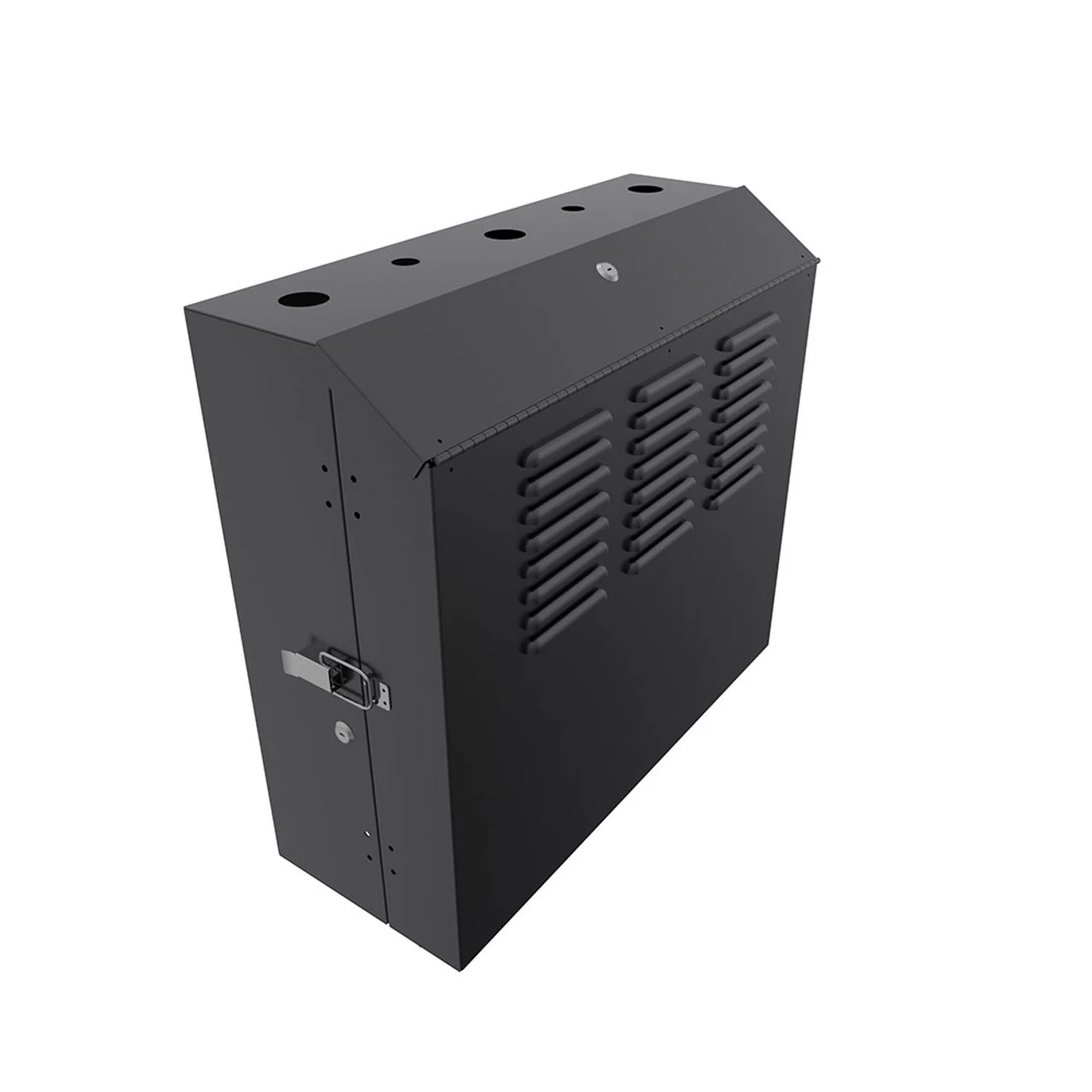 5U Vertical Wall Mount Enclosure, 12.7 Inch (325mm) To 15.7 Inch (400mm) Depth, Cold-rolled Steel, Black 3 5U Vertical Wall Mount Enclosure, 12.7 Inch (325mm) To 15.7 Inch (400mm) Depth, Cold-rolled Steel, Black