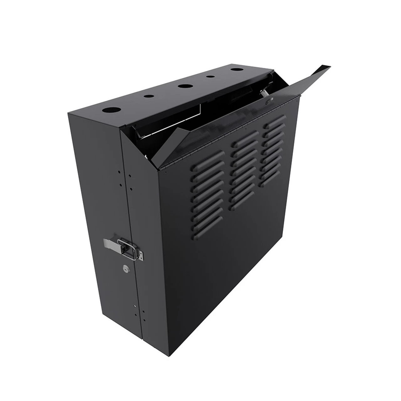 5U Vertical Wall Mount Enclosure, 12.7 Inch (325mm) To 15.7 Inch (400mm) Depth, Cold-rolled Steel, Black 6 5U Vertical Wall Mount Enclosure, 12.7 Inch (325mm) To 15.7 Inch (400mm) Depth, Cold-rolled Steel, Black - Image 4