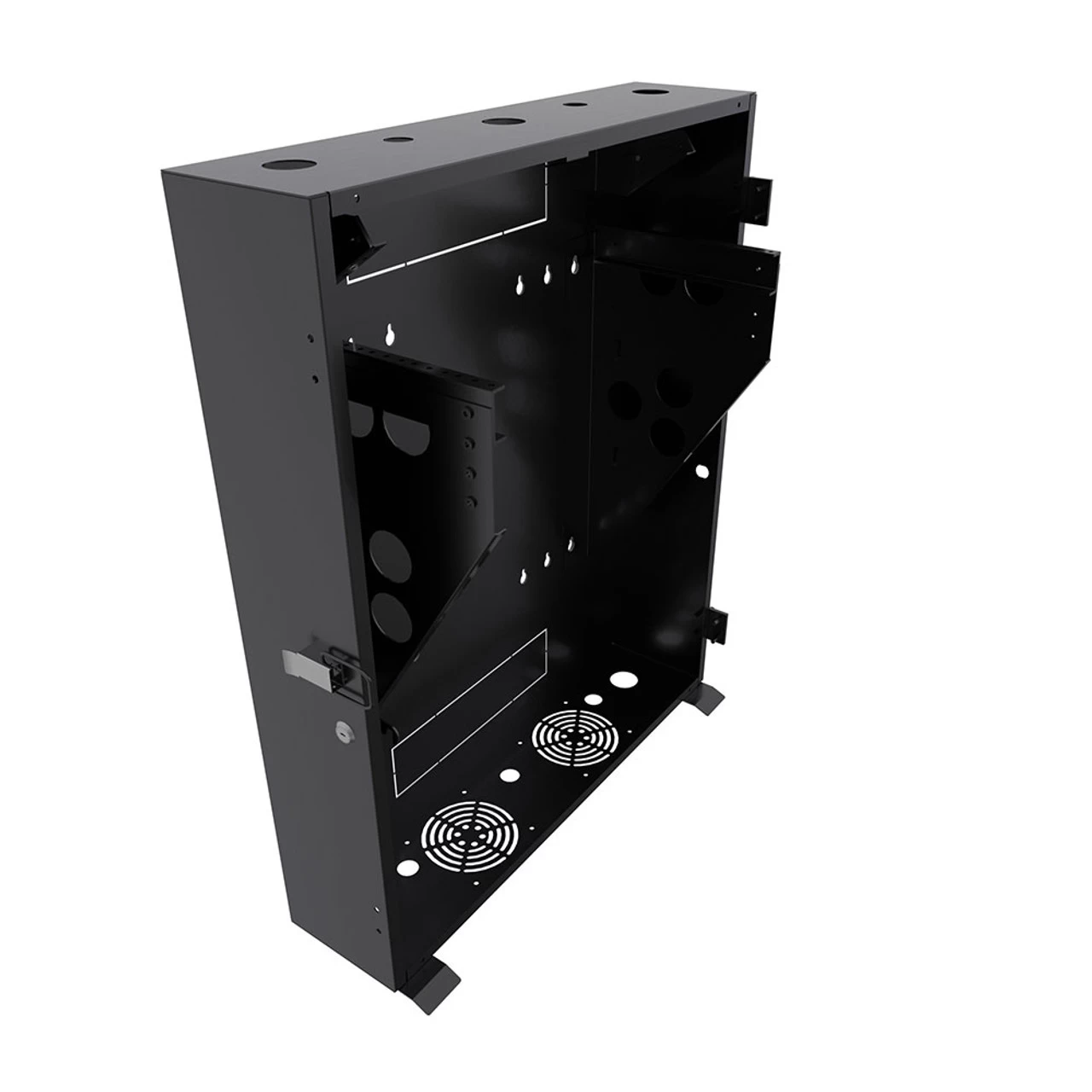 5U Vertical Wall Mount Enclosure, 20.6 Inch (525mm) To 23.6 Inch (600mm) Depth, Cold-rolled Steel, Black 5 5U Vertical Wall Mount Enclosure, 20.6 Inch (525mm) To 23.6 Inch (600mm) Depth, Cold-rolled Steel, Black - Image 3