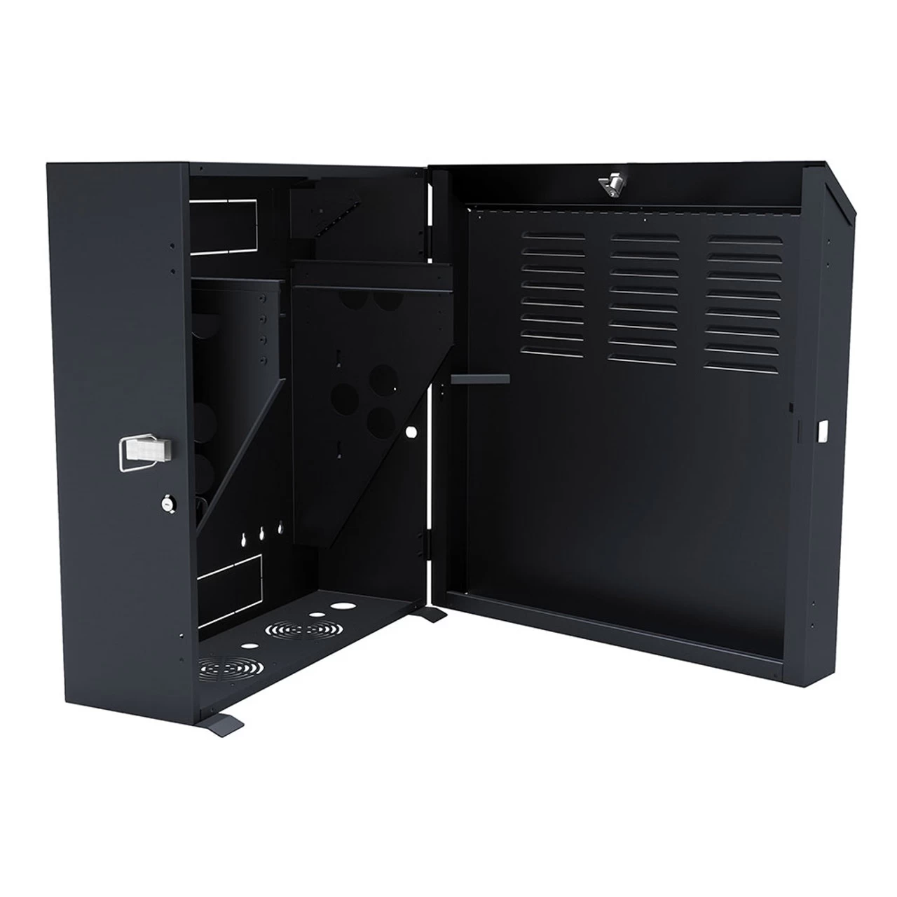 6U Vertical Wall Mount Enclosure, Cold-Rolled Steel, Black (RAL9005) 12.7 Inches (325mm) To 15.7 Inches (400mm) Switch Depth, CE Compliant 5 6U Vertical Wall Mount Enclosure, Cold-Rolled Steel, Black (RAL9005) 12.7 Inches (325mm) To 15.7 Inches (400mm) Switch Depth, CE Compliant - Image 3
