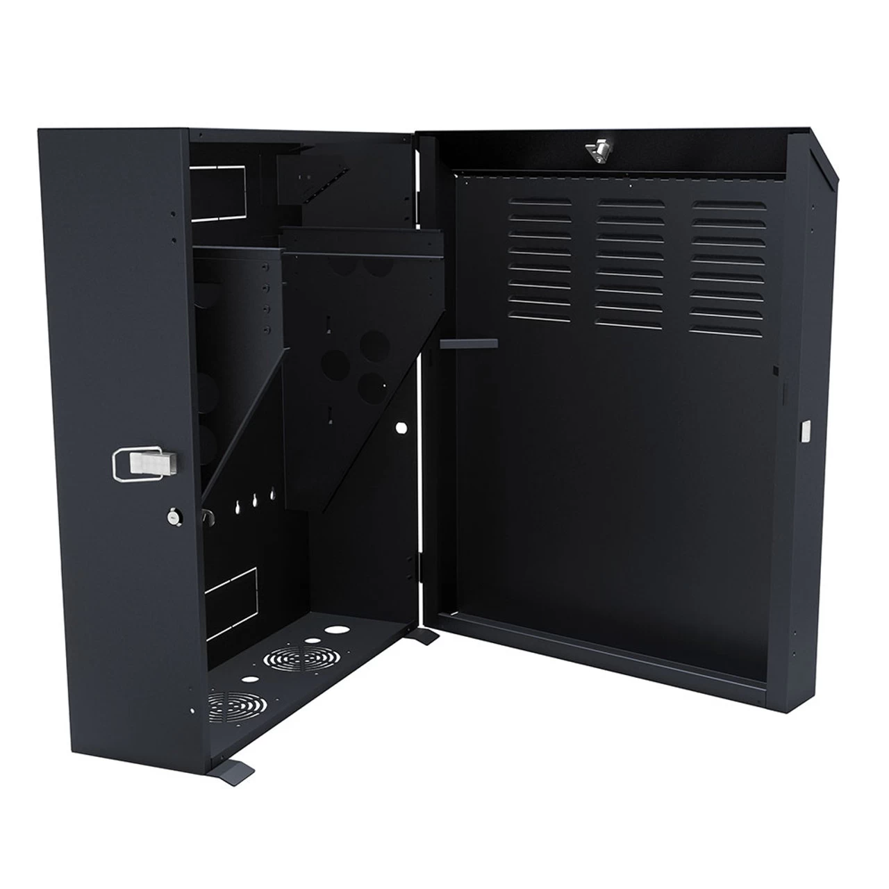 6U Vertical Wall Mount Enclosure, Cold-Rolled Steel, Black (RAL9005) 20.6 Inches (525mm) To 23.6 Inches (600mm) Switch Depth, CE Compliant 5 6U Vertical Wall Mount Enclosure, Cold-Rolled Steel, Black (RAL9005) 20.6 Inches (525mm) To 23.6 Inches (600mm) Switch Depth, CE Compliant - Image 3