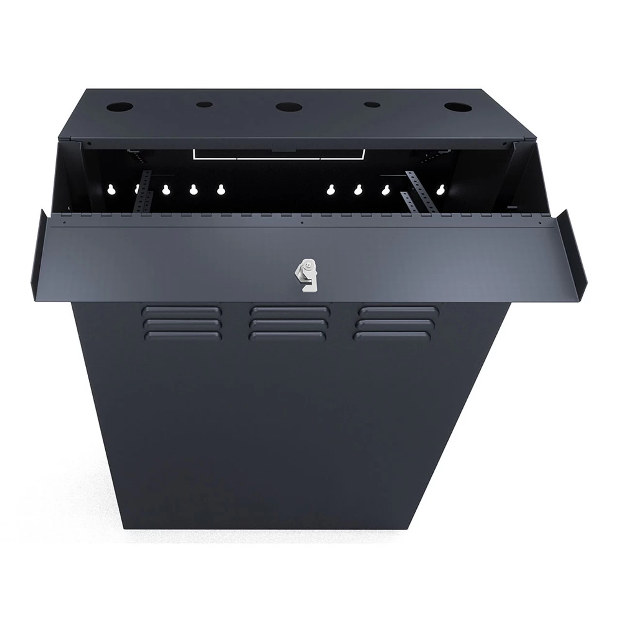 6U Vertical Wall Mount Enclosure, Cold-Rolled Steel, Black (RAL9005) 24.6in (625mm) To 27.5 Inches (700mm) Switch Depth, CE Compliant 6 6U Vertical Wall Mount Enclosure, Cold-Rolled Steel, Black (RAL9005) 24.6in (625mm) To 27.5 Inches (700mm) Switch Depth, CE Compliant - Image 4