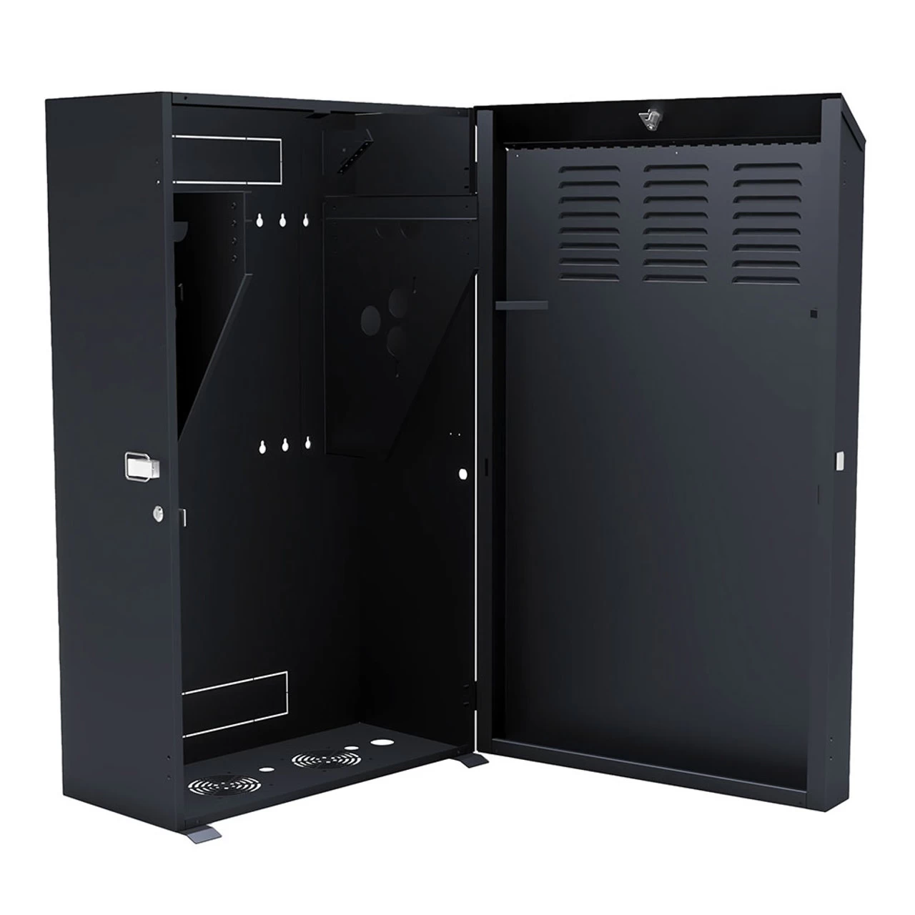 8U Vertical Wall Mount Enclosure, Cold-Rolled Steel, Black (RAL9005) 32.4 Inches (825mm) To 35.4 Inches (900mm) Switch Depth, CE Compliant 5 8U Vertical Wall Mount Enclosure, Cold-Rolled Steel, Black (RAL9005) 32.4 Inches (825mm) To 35.4 Inches (900mm) Switch Depth, CE Compliant - Image 3