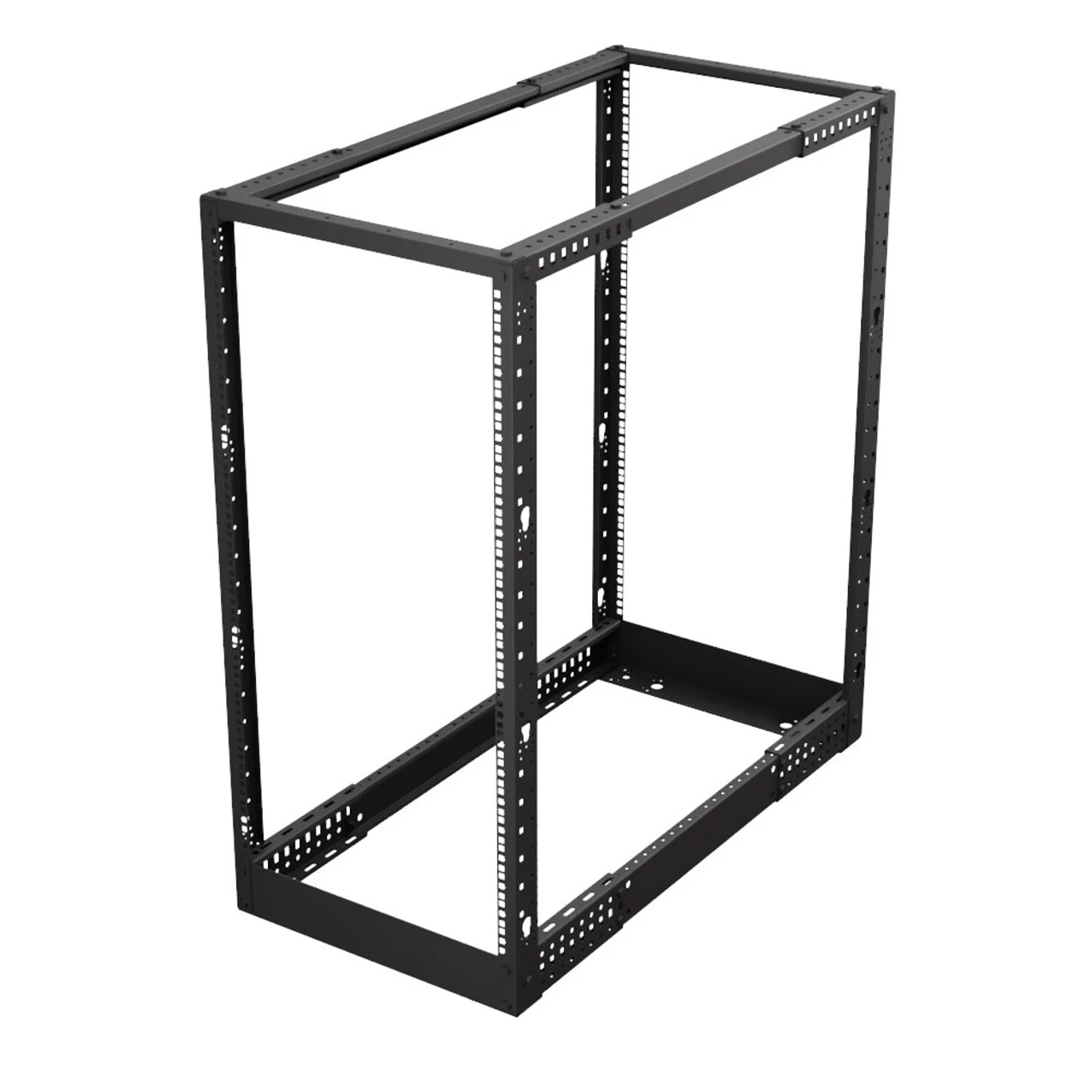 4-Post Adjustable Rack, 22U, Cage Nuts, Caster Compatible, Black 4 4-Post Adjustable Rack, 22U, Cage Nuts, Caster Compatible, Black - Image 2