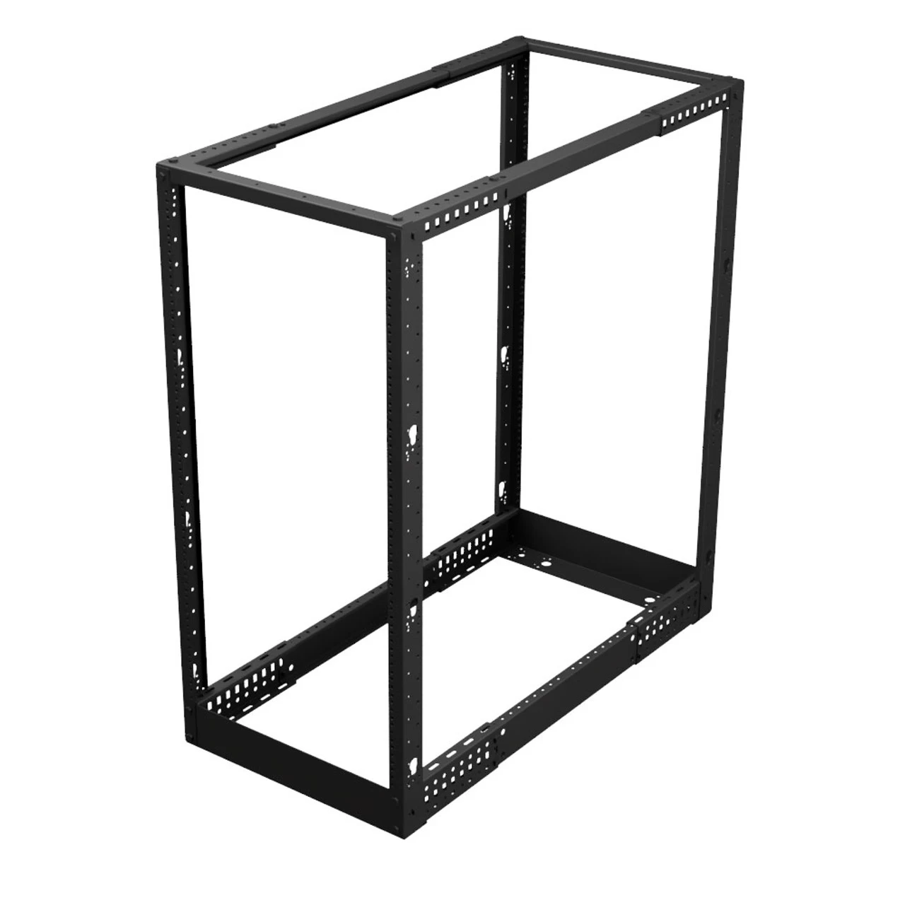 4-Post Adjustable Rack, 22U, 12-24 Threaded, Caster Compatible, Black 4 4-Post Adjustable Rack, 22U, 12-24 Threaded, Caster Compatible, Black - Image 2