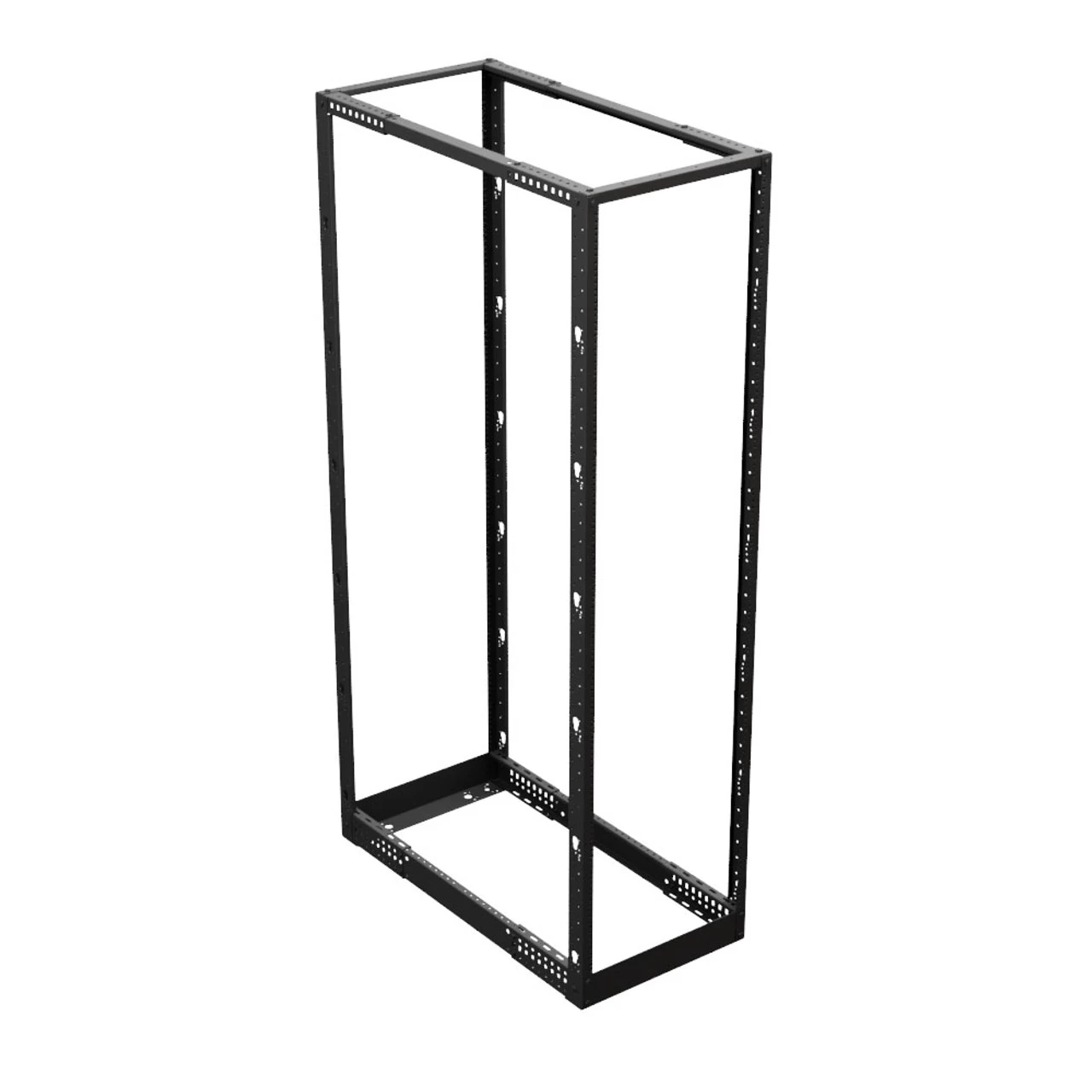 4-Post Adjustable Rack, 42U, 12-24 Threaded, Caster Compatible, Black 6 4-Post Adjustable Rack, 42U, 12-24 Threaded, Caster Compatible, Black - Image 4